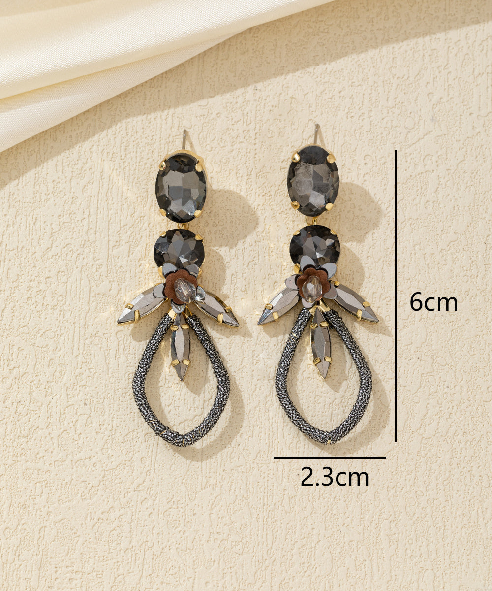 Boucles d’oreilles pendantes cristal tissé Clou – 26AHBOL028
