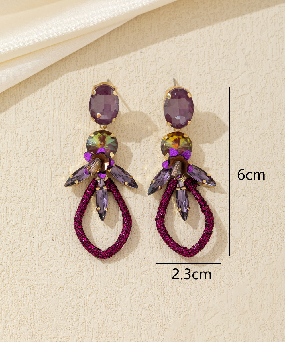Boucles d’oreilles pendantes cristal tissé Clou – 26AHBOL028