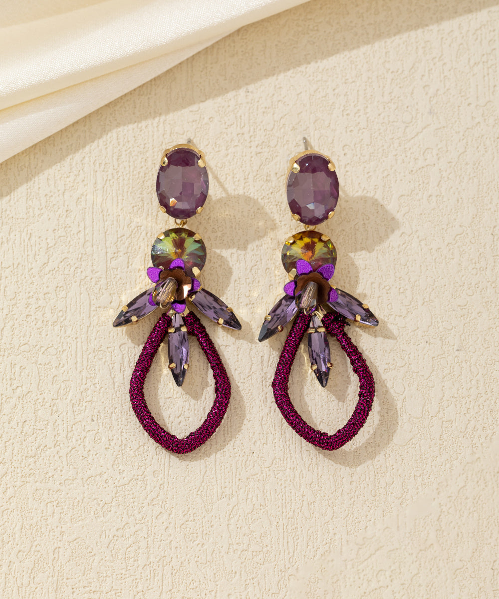 Boucles d’oreilles pendantes cristal tissé Clou – 26AHBOL028