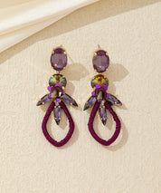 Boucles d’oreilles pendantes cristal tissé Clou – 26AHBOL028