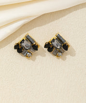 Boucles d’oreilles carrées cristal coloré Clou – 26AHBOL029