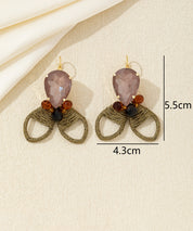 Boucles d’oreilles pendantes nœud cristal Dormeuse– 26AHBOL030