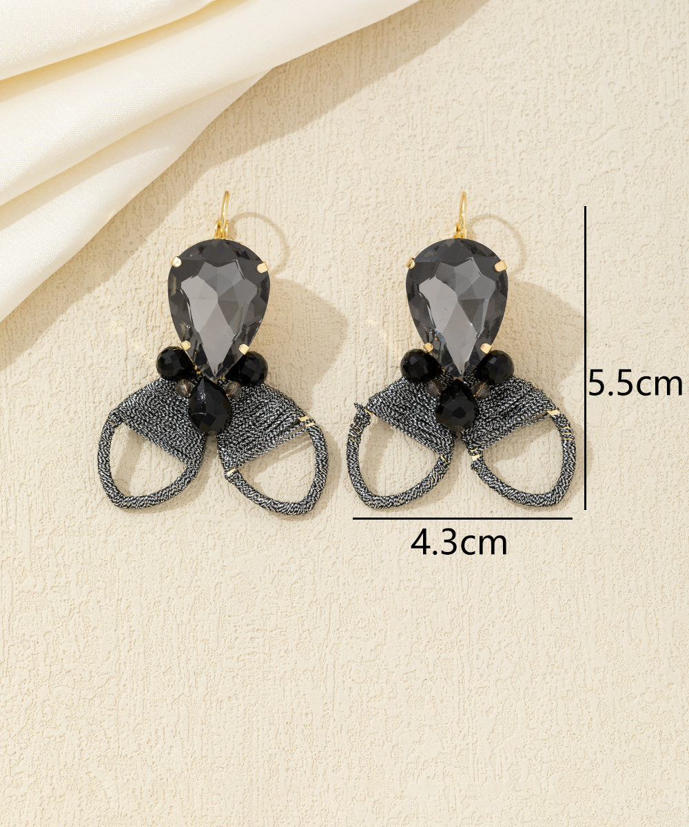 Boucles d’oreilles pendantes nœud cristal Dormeuse– 26AHBOL030