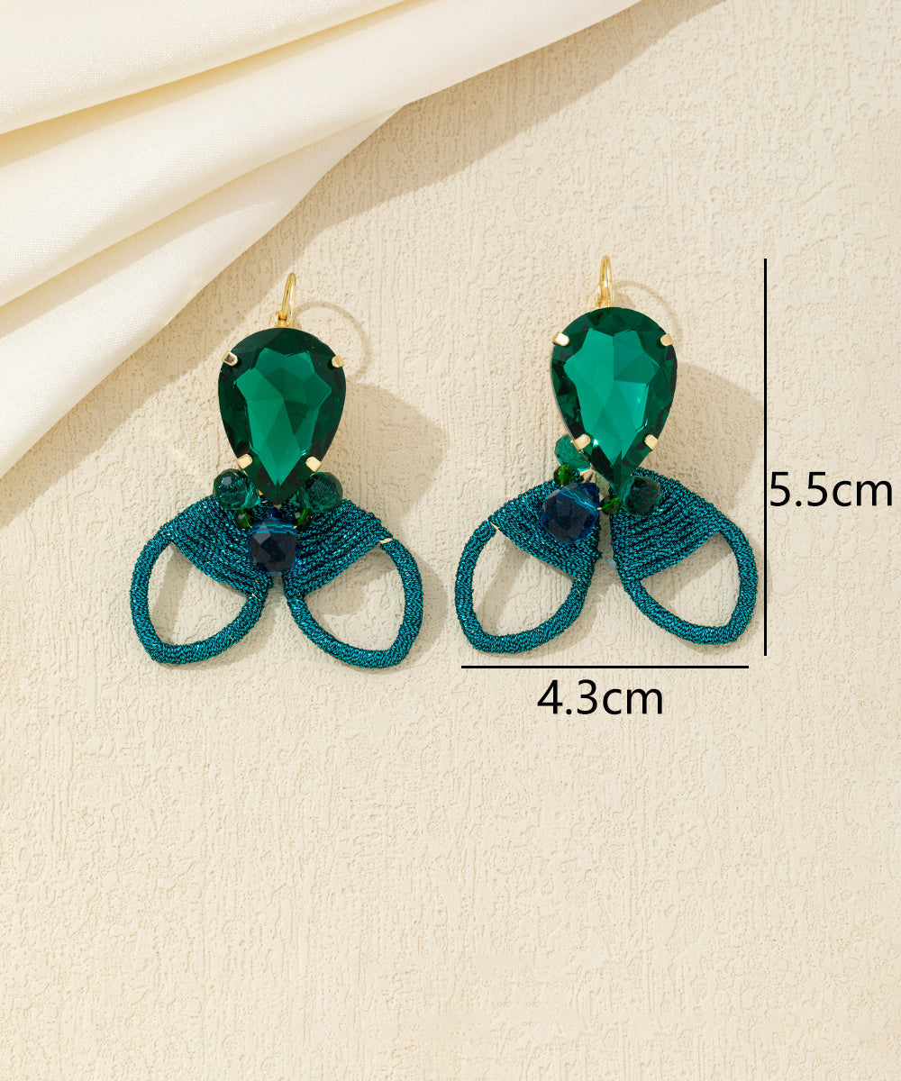 Boucles d’oreilles pendantes nœud cristal Dormeuse– 26AHBOL030