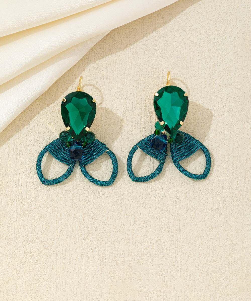 Boucles d’oreilles pendantes nœud cristal Dormeuse– 26AHBOL030