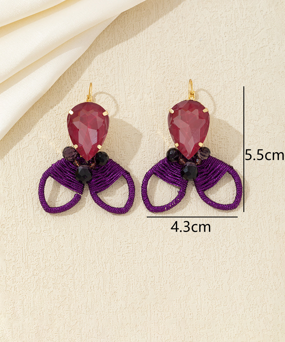Boucles d’oreilles pendantes nœud cristal Dormeuse– 26AHBOL030