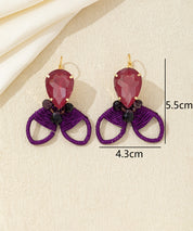 Boucles d’oreilles pendantes nœud cristal Dormeuse– 26AHBOL030