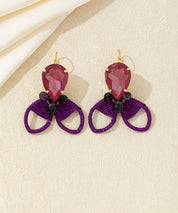 Boucles d’oreilles pendantes nœud cristal Dormeuse– 26AHBOL030