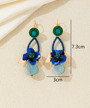 Boucles d’oreilles pendantes florales cristal Dormeuse– réf. 26AHBOL031