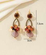 Boucles d’oreilles pendantes florales cristal Dormeuse– réf. 26AHBOL031