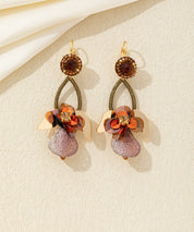 Boucles d’oreilles pendantes florales cristal Dormeuse– réf. 26AHBOL031