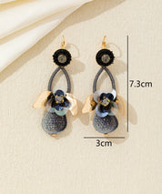 Boucles d’oreilles pendantes florales cristal Dormeuse– réf. 26AHBOL031