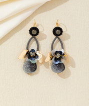 Boucles d’oreilles pendantes florales cristal Dormeuse– réf. 26AHBOL031
