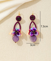 Boucles d’oreilles pendantes florales cristal Dormeuse– réf. 26AHBOL031