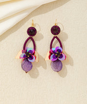 Boucles d’oreilles pendantes florales cristal Dormeuse– réf. 26AHBOL031