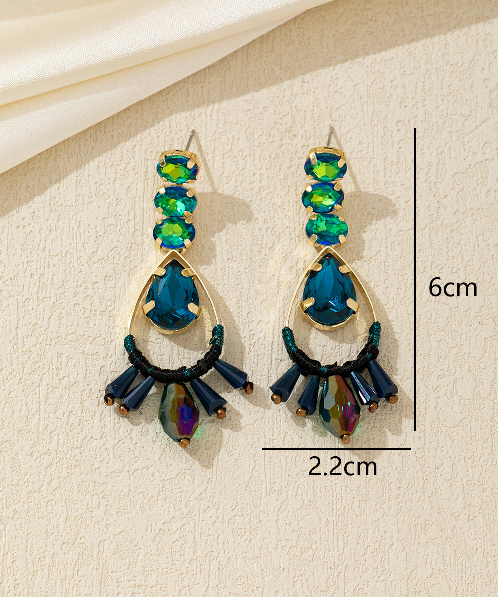 Boucles d’oreilles pendantes goutte et pampilles – 26AHBOL032