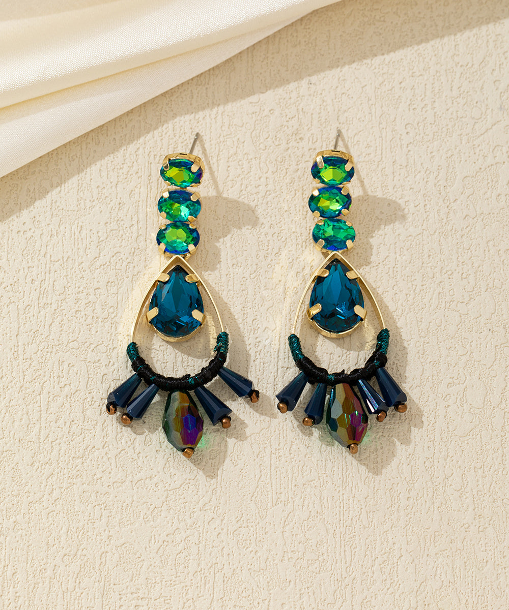 Boucles d’oreilles pendantes goutte et pampilles – 26AHBOL032