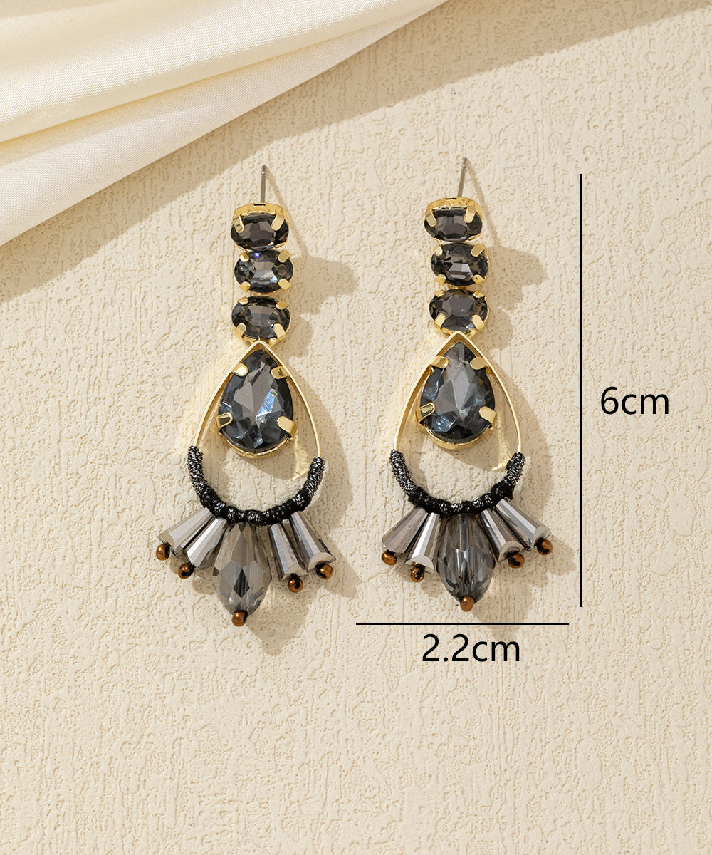 Boucles d’oreilles pendantes goutte et pampilles – 26AHBOL032