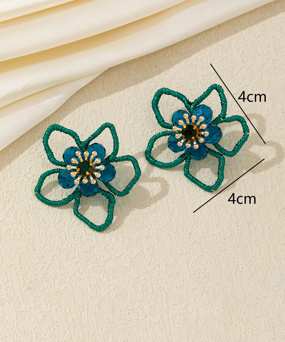 Boucles d’oreilles fleur ajourée cristal – 26AHBOL034