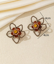 Boucles d’oreilles fleur ajourée cristal – 26AHBOL034