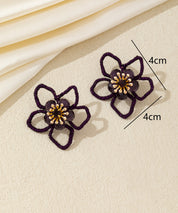 Boucles d’oreilles fleur ajourée cristal – 26AHBOL034