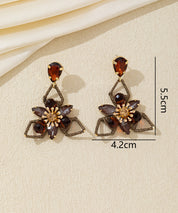 Boucles d’oreilles pendantes fleur cristal – 26AHBOL035