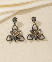 Boucles d’oreilles pendantes fleur cristal – 26AHBOL035