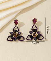 Boucles d’oreilles pendantes fleur cristal – 26AHBOL035