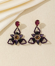 Boucles d’oreilles pendantes fleur cristal – 26AHBOL035