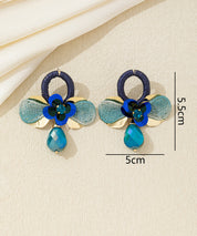 Boucles d’oreilles pendantes fleur cristal Clou – 26AHBOL036