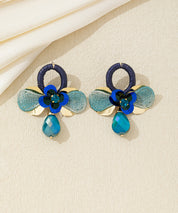 Boucles d’oreilles pendantes fleur cristal Clou – 26AHBOL036
