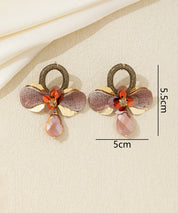 Boucles d’oreilles pendantes fleur cristal Clou – 26AHBOL036