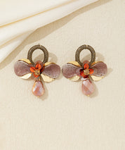 Boucles d’oreilles pendantes fleur cristal Clou – 26AHBOL036