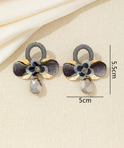 Boucles d’oreilles pendantes fleur cristal Clou – 26AHBOL036
