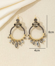Boucles d’oreilles pendantes anneau perles Dormeuse– 26AHBOL037