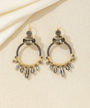 Boucles d’oreilles pendantes anneau perles Dormeuse– 26AHBOL037