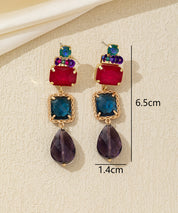 Boucles d’oreilles pendantes multicolores cristal – 26AHBOL038