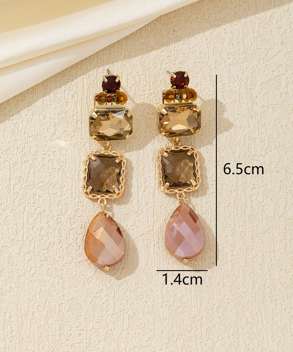 Boucles d’oreilles pendantes multicolores cristal – 26AHBOL038