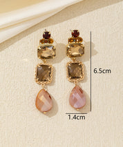 Boucles d’oreilles pendantes multicolores cristal – 26AHBOL038