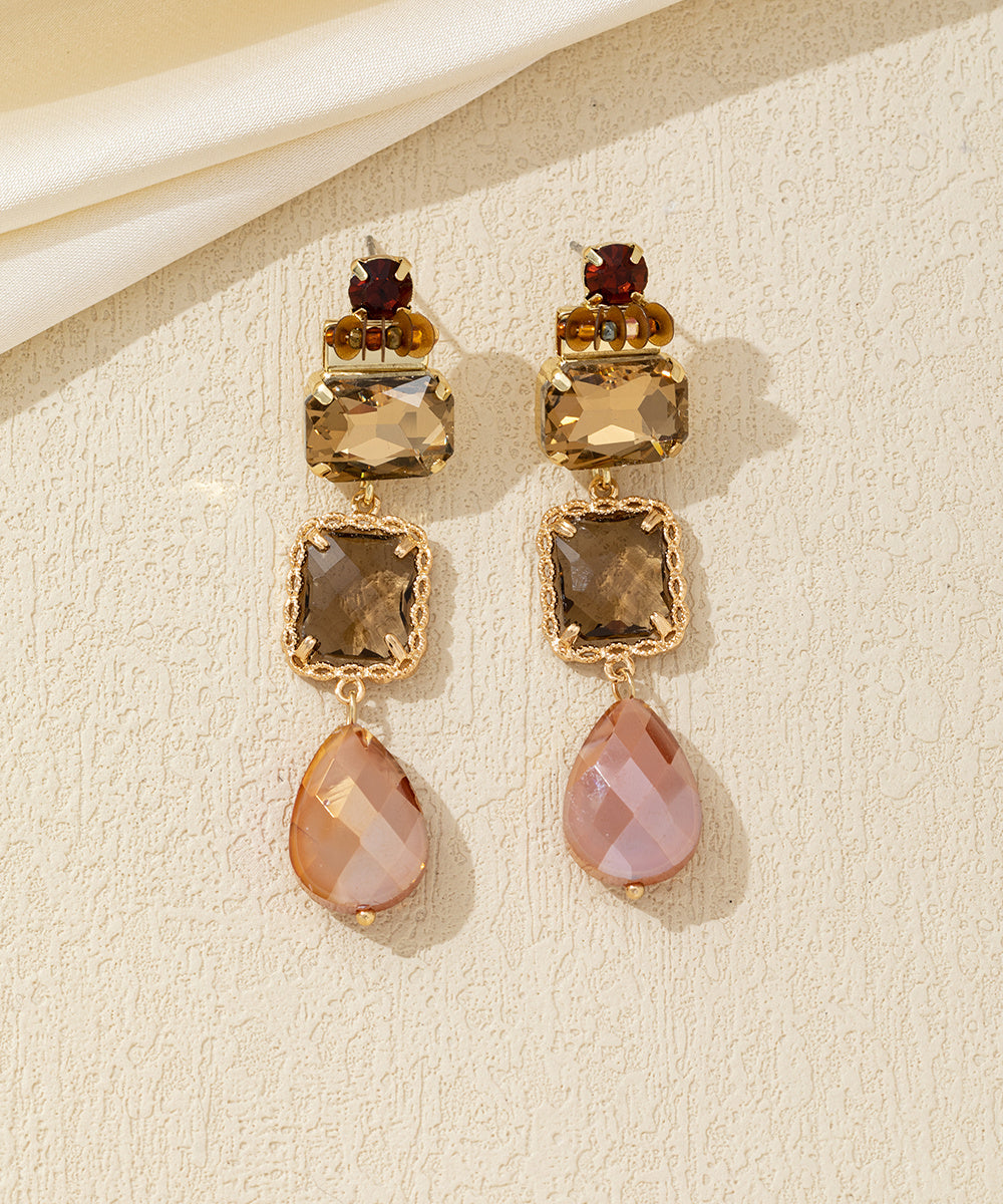 Boucles d’oreilles pendantes multicolores cristal – 26AHBOL038