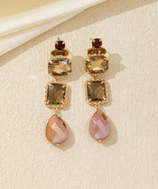 Boucles d’oreilles pendantes multicolores cristal – 26AHBOL038