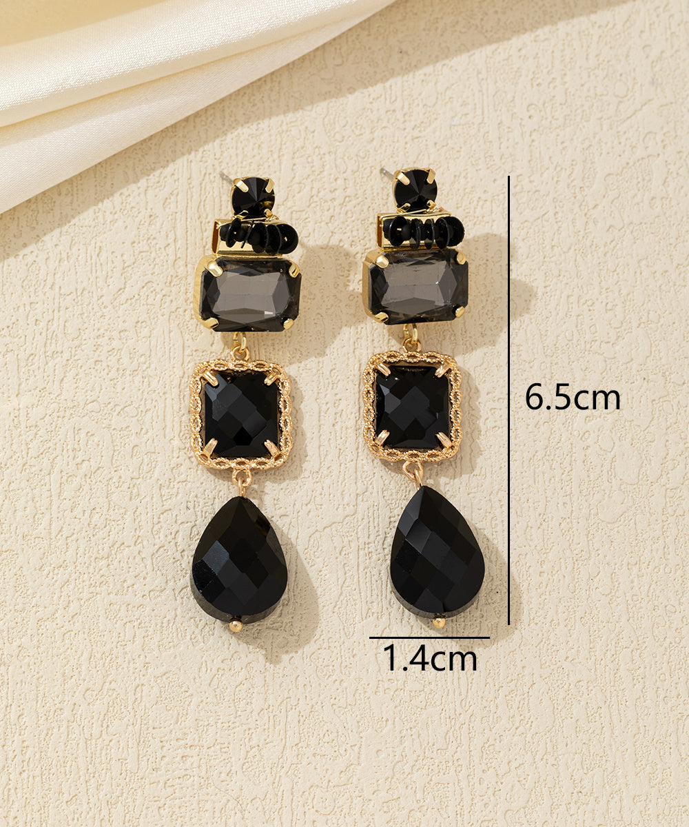 Boucles d’oreilles pendantes multicolores cristal – 26AHBOL038