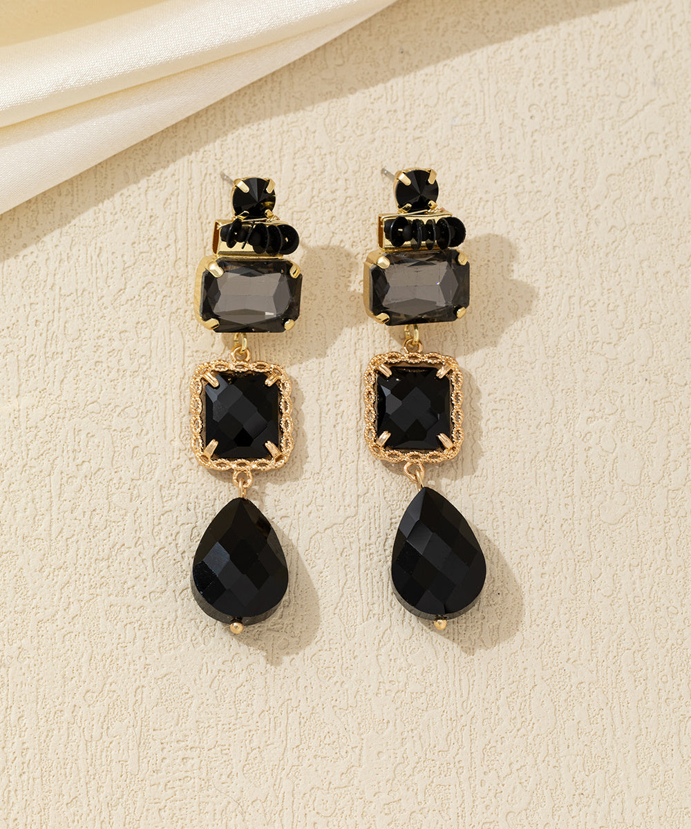 Boucles d’oreilles pendantes multicolores cristal – 26AHBOL038