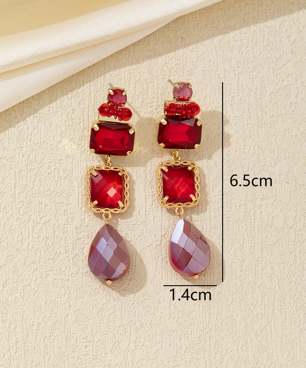 Boucles d’oreilles pendantes multicolores cristal – 26AHBOL038