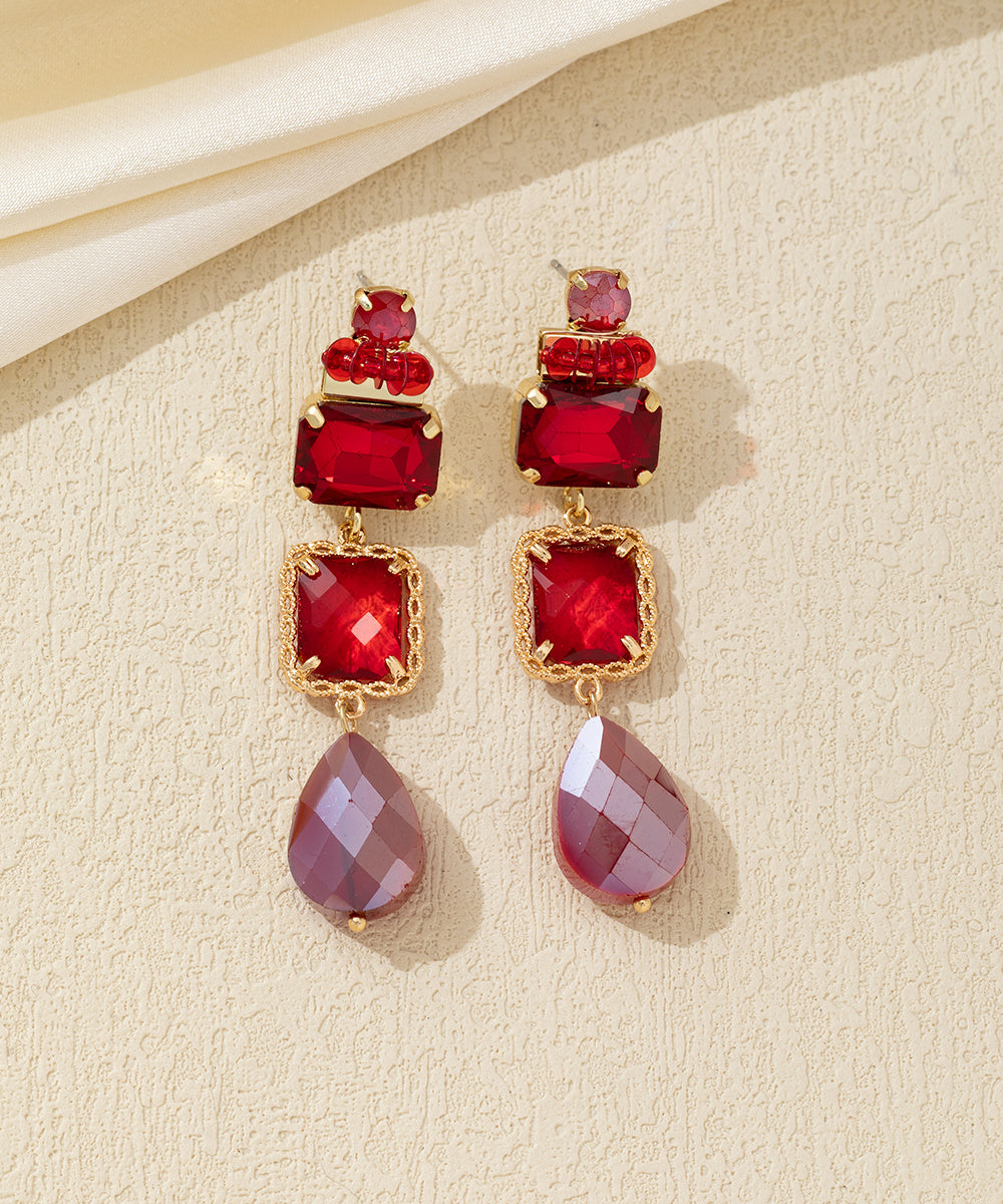 Boucles d’oreilles pendantes multicolores cristal – 26AHBOL038