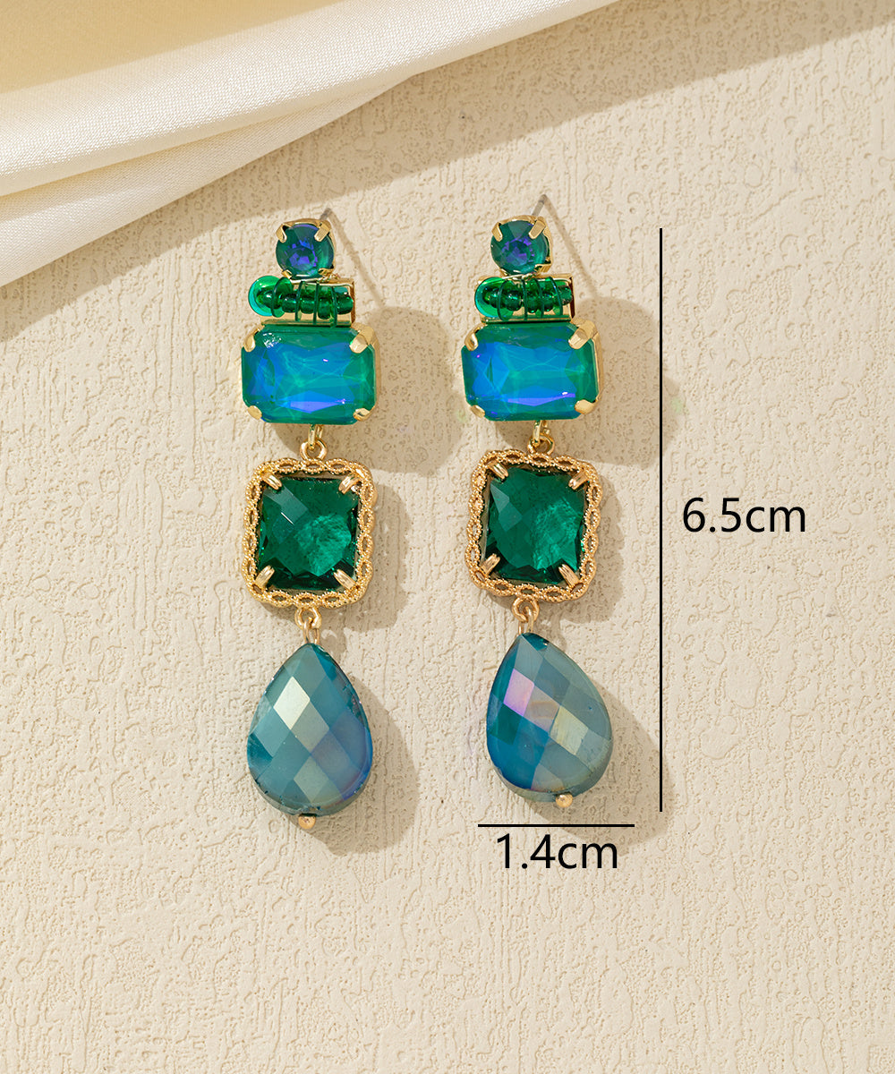 Boucles d’oreilles pendantes multicolores cristal – 26AHBOL038