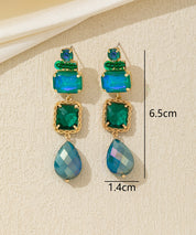 Boucles d’oreilles pendantes multicolores cristal – 26AHBOL038