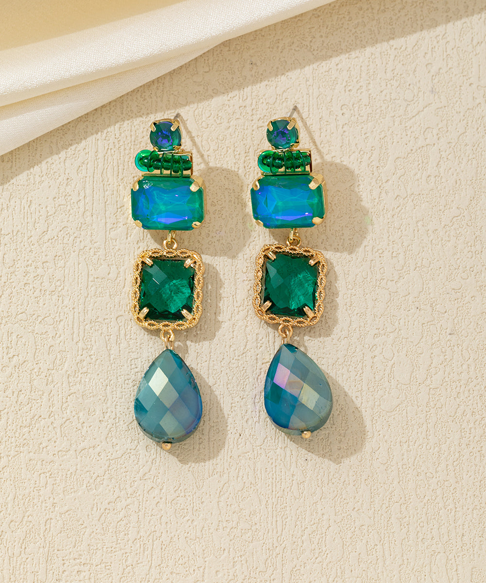 Boucles d’oreilles pendantes multicolores cristal – 26AHBOL038