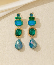 Boucles d’oreilles pendantes multicolores cristal – 26AHBOL038