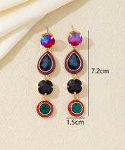 Boucles d’oreilles pendantes multicolores cristal – 26AHBOL039